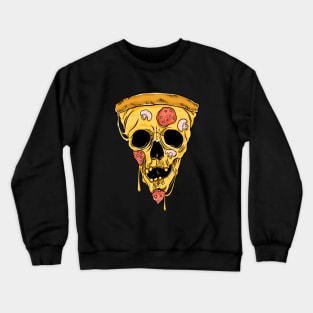 Pizza skull. Half Human Half Pizza Crewneck Sweatshirt